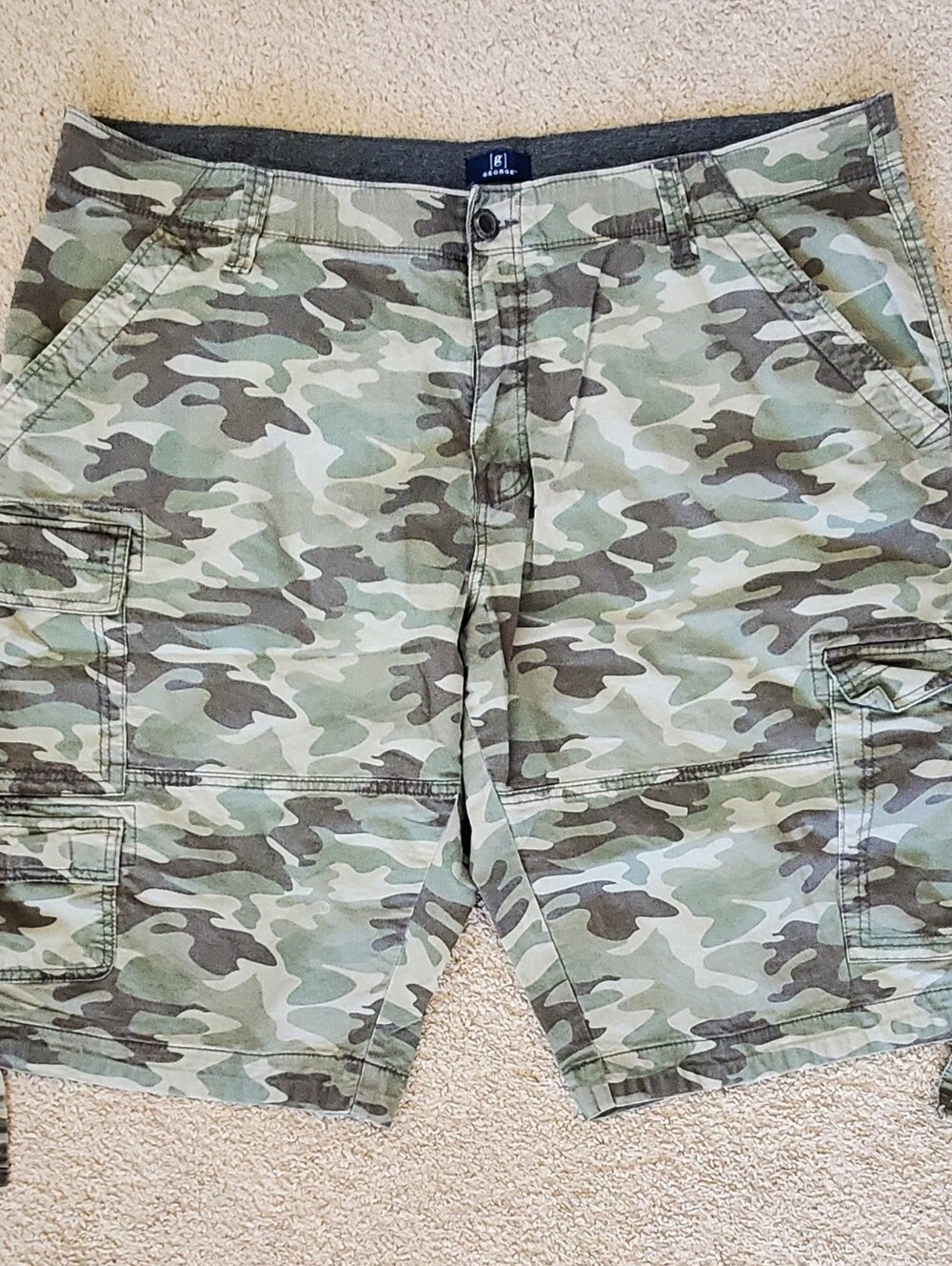 George Men's Camo Cargo Shorts in Green/Tan